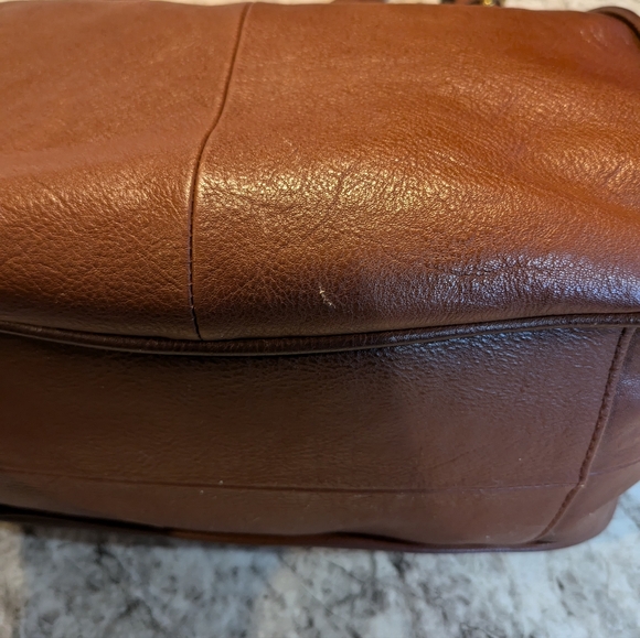 Frye Madison Cognac Leather Shoulder Hobo Bag - Picture 16 of 16